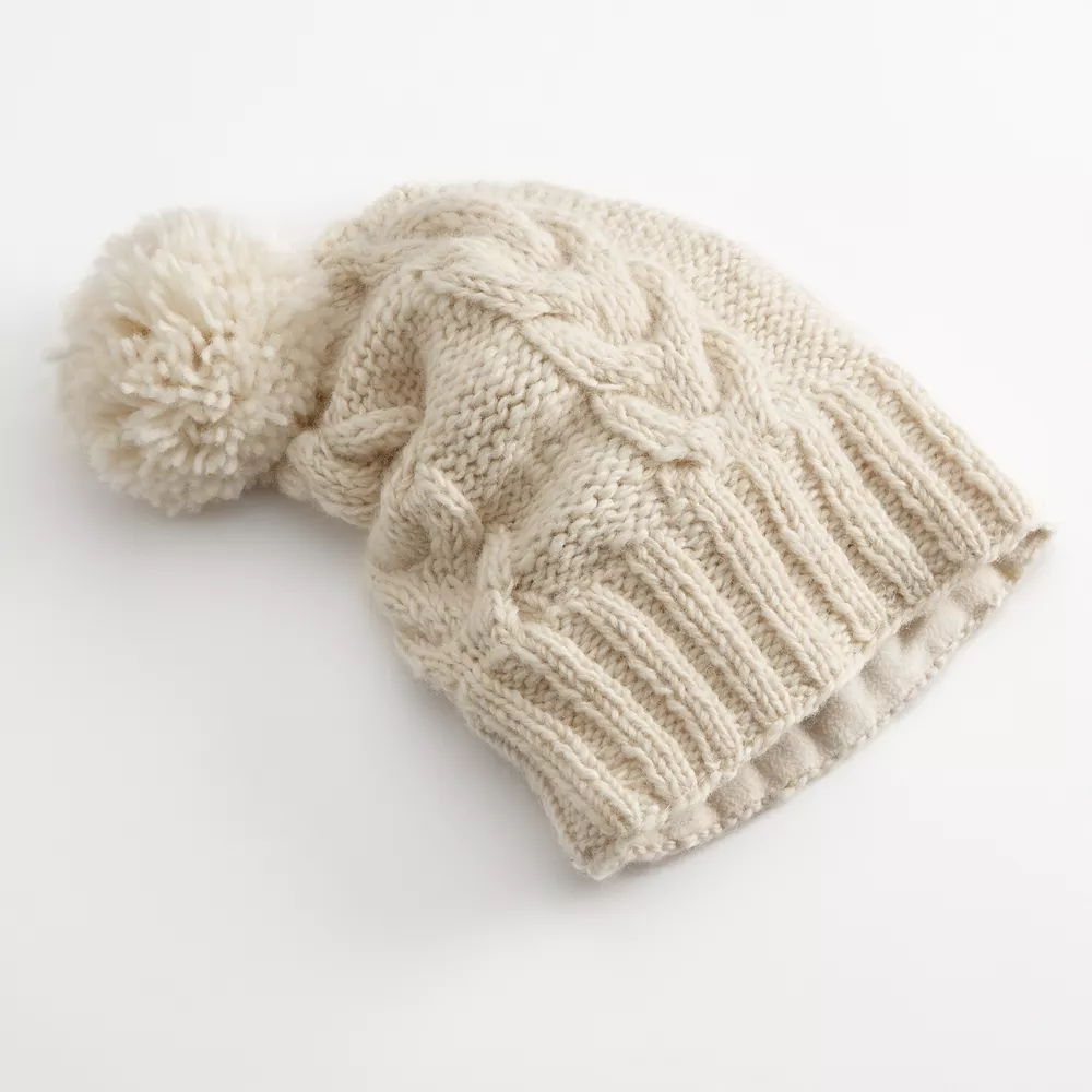 SIJJL Floppy Cable-Knit Wool Beanie 1 SIJJL Floppy Cable-Knit Wool Beanie