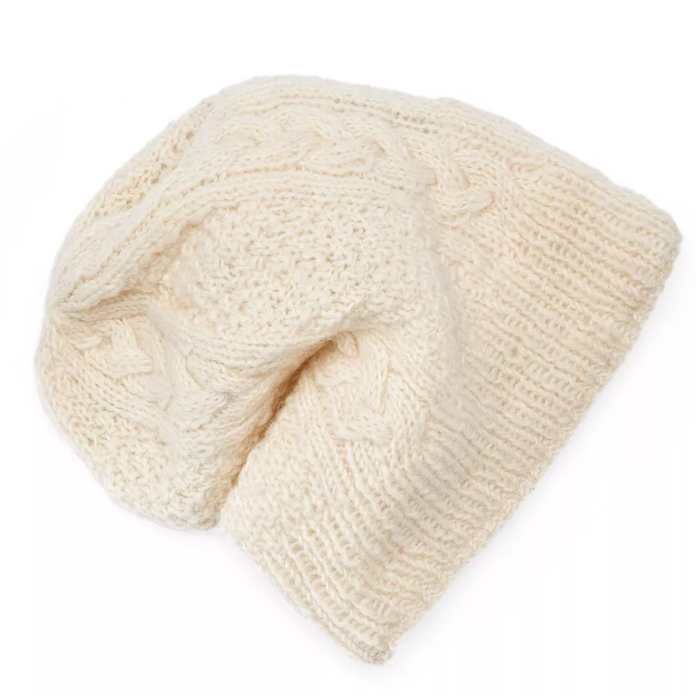 Women's SIJJL Wool Cable-Knit Beanie 1 Women's SIJJL Wool Cable-Knit Beanie