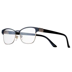 Women's Modera By Foster Grant Attina Crystal Accent Semi-Rimless Cat-Eye Reading Glasses