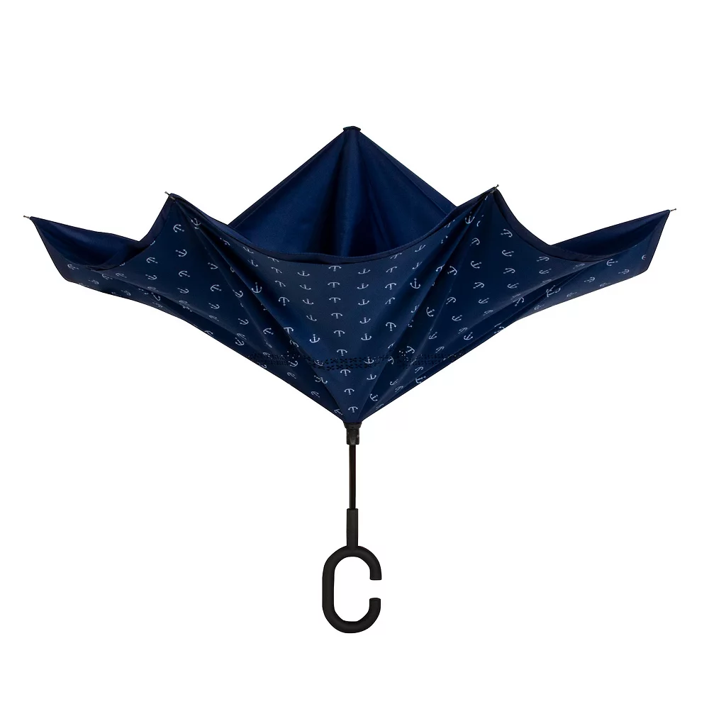 ShedRain UnbelievaBrella Reverse Umbrella With Patterned Lining 2 ShedRain UnbelievaBrella Reverse Umbrella With Patterned Lining - Image 2