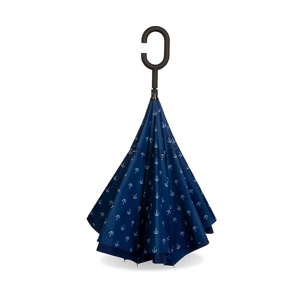 ShedRain UnbelievaBrella Reverse Umbrella With Patterned Lining 3 ShedRain UnbelievaBrella Reverse Umbrella With Patterned Lining - Image 3