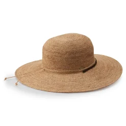 Women's Scala Raffia Big Brim Hat With Chin Cord