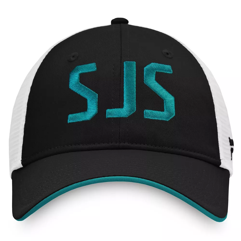 Women's Fanatics Branded Black/White San Jose Sharks Iconic Trucker Adjustable Hat 3 Women's Fanatics Branded Black/White San Jose Sharks Iconic Trucker Adjustable Hat - Image 3