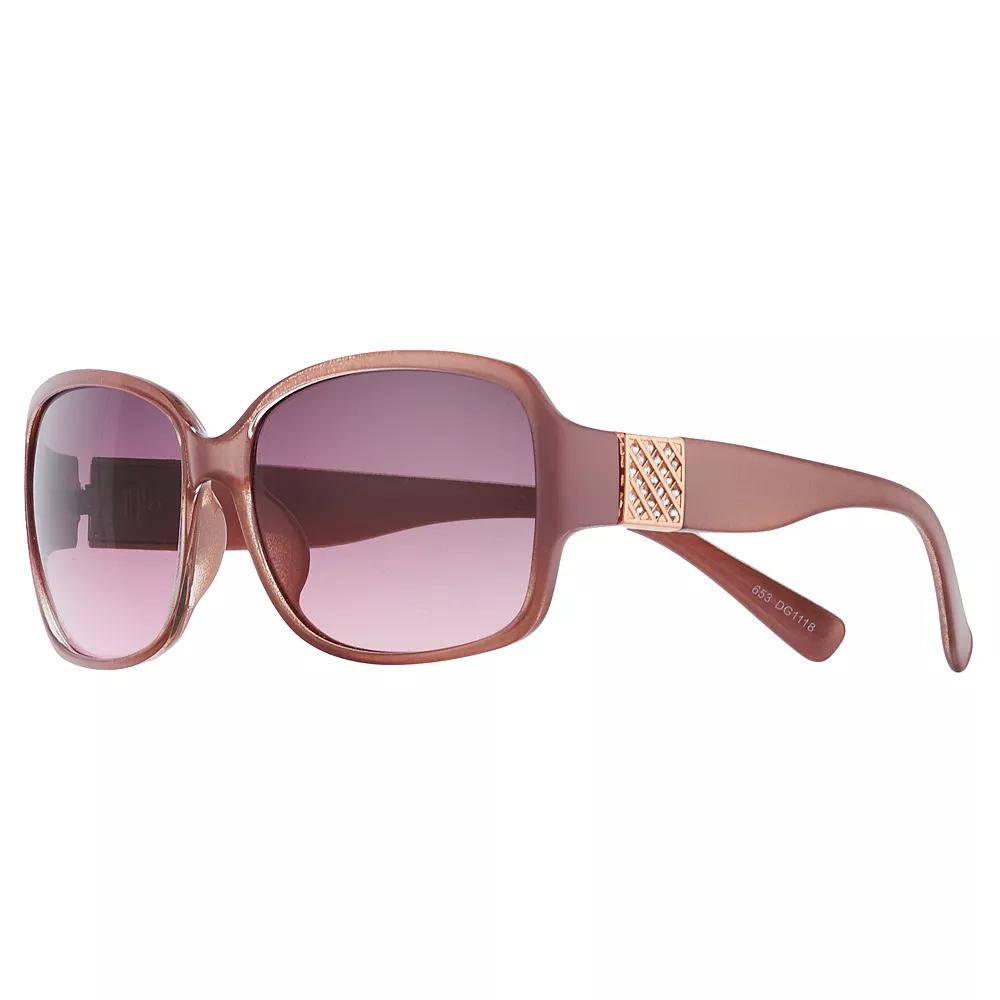 Women's Nine West 59mm Square Rose Sunglasses With Rose Gold Tone Temple Detail 1 Women's Nine West 59mm Square Rose Sunglasses With Rose Gold Tone Temple Detail