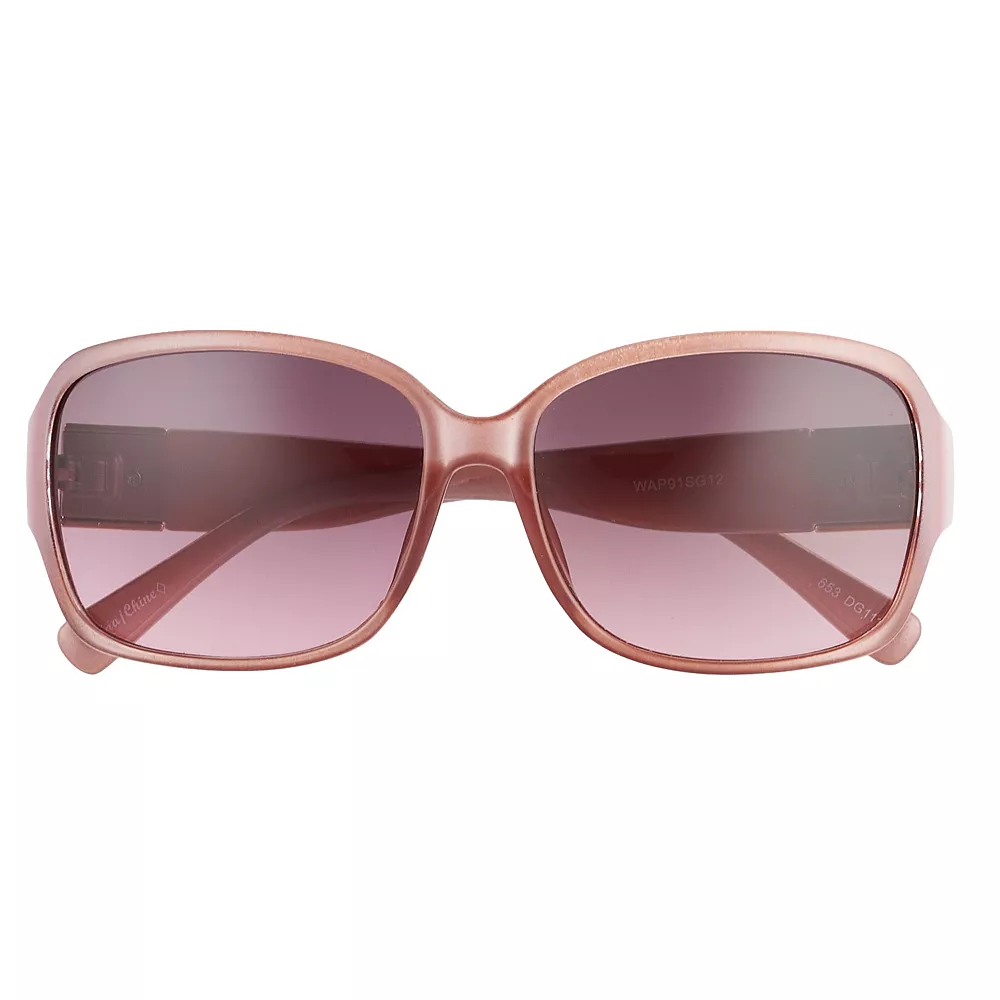 Women's Nine West 59mm Square Rose Sunglasses With Rose Gold Tone Temple Detail 2 Women's Nine West 59mm Square Rose Sunglasses With Rose Gold Tone Temple Detail - Image 2