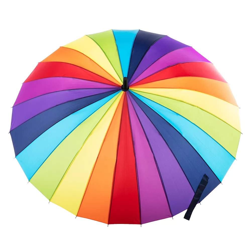 Totes Rainbow Auto-Open Stick Umbrella 2 Totes Rainbow Auto-Open Stick Umbrella - Image 2