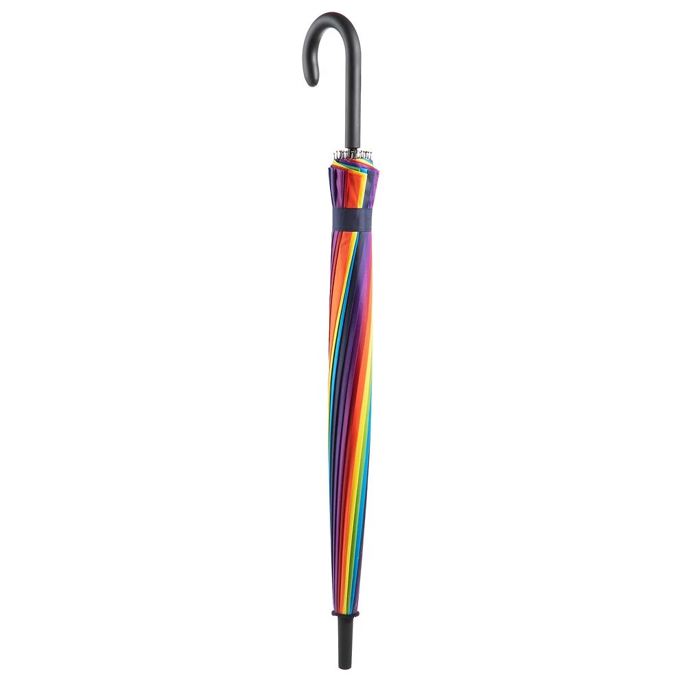 Totes Rainbow Auto-Open Stick Umbrella 3 Totes Rainbow Auto-Open Stick Umbrella - Image 3