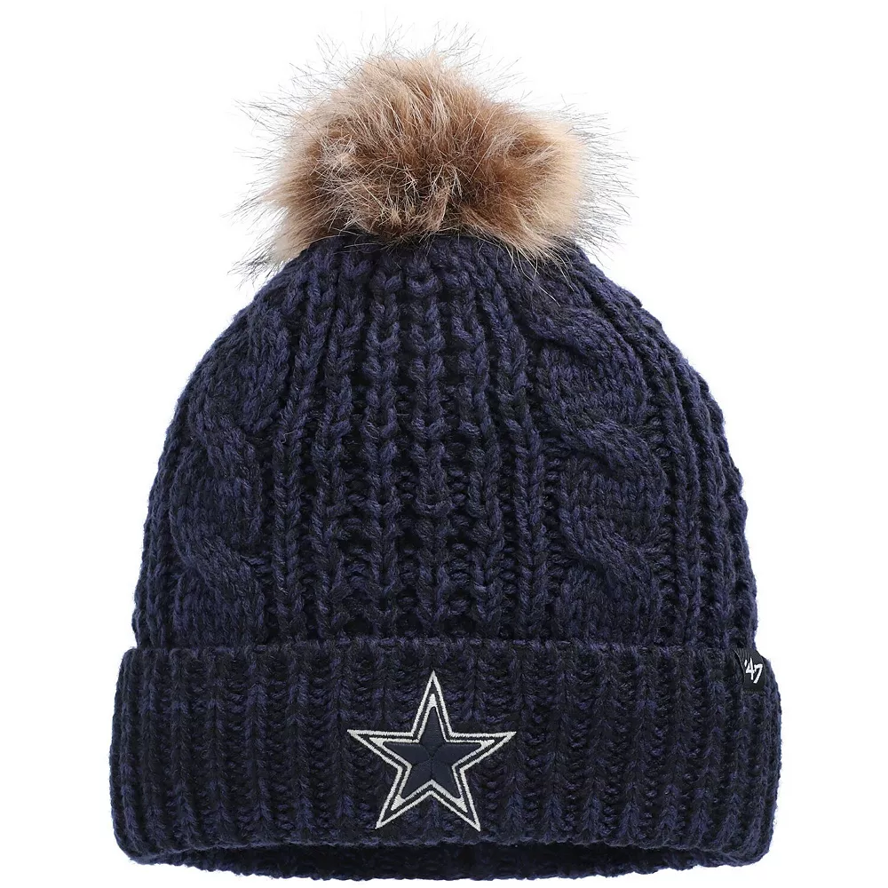 Women's '47 Navy Dallas Cowboys Meeko Cuffed Knit Hat With Pom 1 Women's '47 Navy Dallas Cowboys Meeko Cuffed Knit Hat With Pom