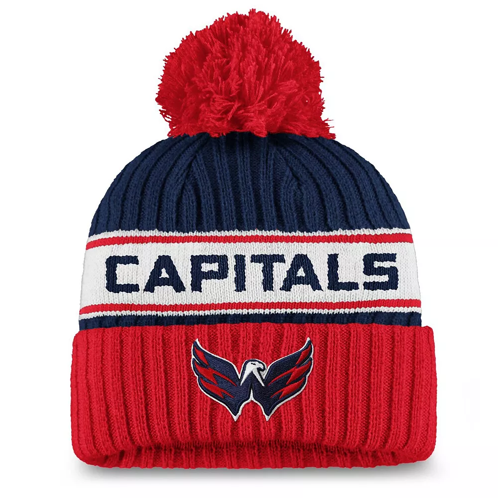 Women's Fanatics Branded Navy/Red Washington Capitals Authentic Pro Locker Room Cuffed Knit Hat With Pom 2 Women's Fanatics Branded Navy/Red Washington Capitals Authentic Pro Locker Room Cuffed Knit Hat With Pom - Image 2