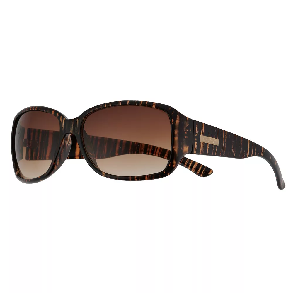 Women's Nine West 58mm Brown Striated Plastic Rectangle Sunglasses 1 Women's Nine West 58mm Brown Striated Plastic Rectangle Sunglasses