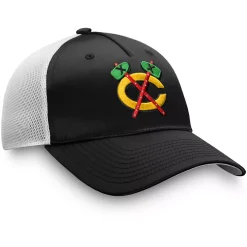Women's Fanatics Branded Black Chicago Blackhawks Exclusive Trucker Snapback Hat -SHED RAIN Sales Store 4875667 ALT3