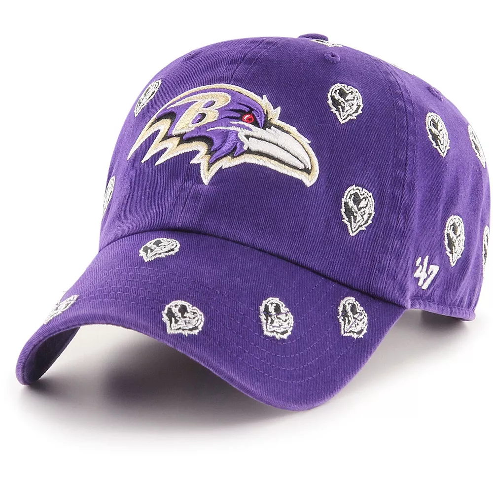 Women's '47 Purple Baltimore Ravens Confetti Clean Up Head Logo Adjustable Hat 1 Women's '47 Purple Baltimore Ravens Confetti Clean Up Head Logo Adjustable Hat
