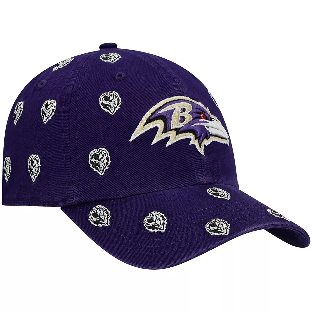 Women's '47 Purple Baltimore Ravens Confetti Clean Up Head Logo Adjustable Hat 4 Women's '47 Purple Baltimore Ravens Confetti Clean Up Head Logo Adjustable Hat - Image 4