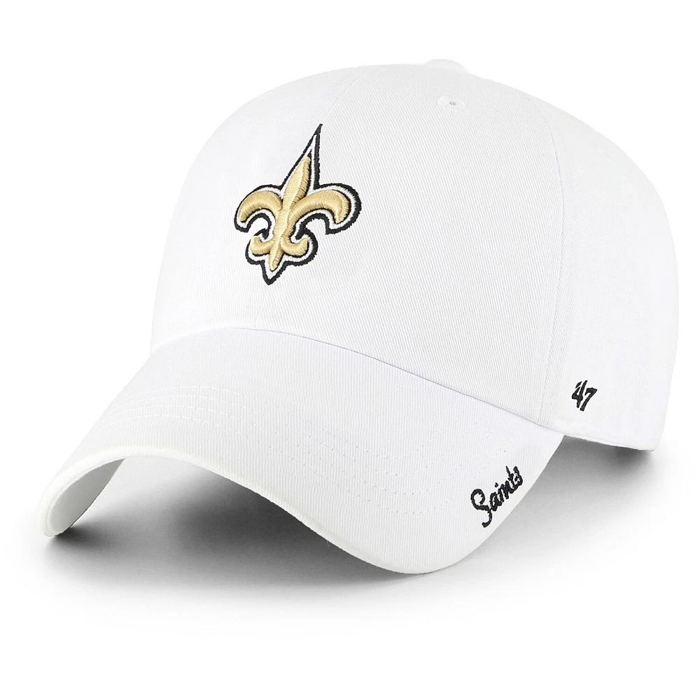 Women's '47 White New Orleans Saints Miata Clean Up Logo Adjustable Hat 1 Women's '47 White New Orleans Saints Miata Clean Up Logo Adjustable Hat