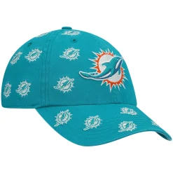 Women's '47 Aqua Miami Dolphins Confetti Clean Up Adjustable Hat -SHED RAIN Sales Store 4917798 ALT3