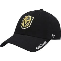 Women's '47 Black Vegas Golden Knights Team Miata Clean Up Adjustable Hat 5 Women's '47 Black Vegas Golden Knights Team Miata Clean Up Adjustable Hat -SHED RAIN Sales Store 4918635 ALT