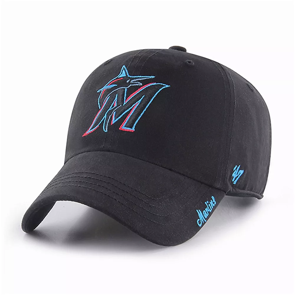 Women's '47 Black Miami Marlins Team Miata Clean Up Adjustable Hat 2 Women's '47 Black Miami Marlins Team Miata Clean Up Adjustable Hat - Image 2