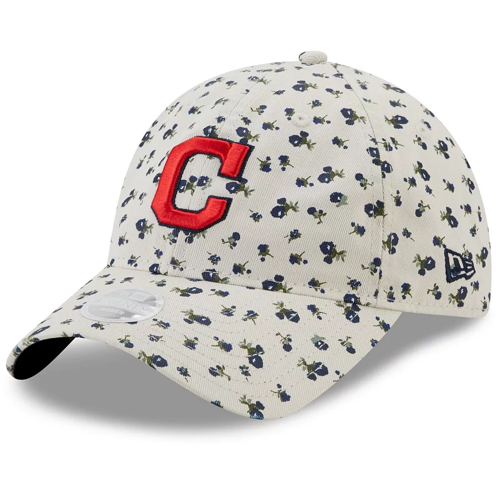 Women's New Era Cream Cleveland Indians Floral 9TWENTY Adjustable Hat 2 Women's New Era Cream Cleveland Indians Floral 9TWENTY Adjustable Hat - Image 2