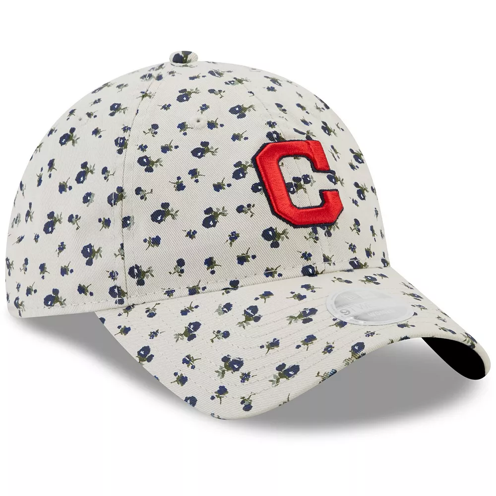 Women's New Era Cream Cleveland Indians Floral 9TWENTY Adjustable Hat 4 Women's New Era Cream Cleveland Indians Floral 9TWENTY Adjustable Hat - Image 4
