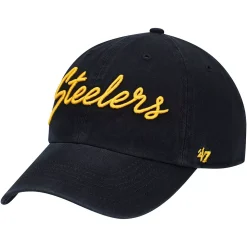 Women's '47 Black Pittsburgh Steelers Vocal Clean Up Adjustable Hat -SHED RAIN Sales Store 5021842 ALT
