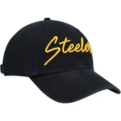 Women's '47 Black Pittsburgh Steelers Vocal Clean Up Adjustable Hat -SHED RAIN Sales Store 5021842 ALT3