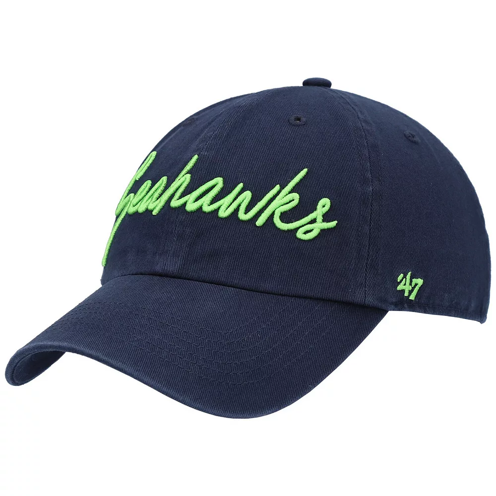 Women's '47 College Navy Seattle Seahawks Vocal Clean Up Adjustable Hat 2 Women's '47 College Navy Seattle Seahawks Vocal Clean Up Adjustable Hat - Image 2