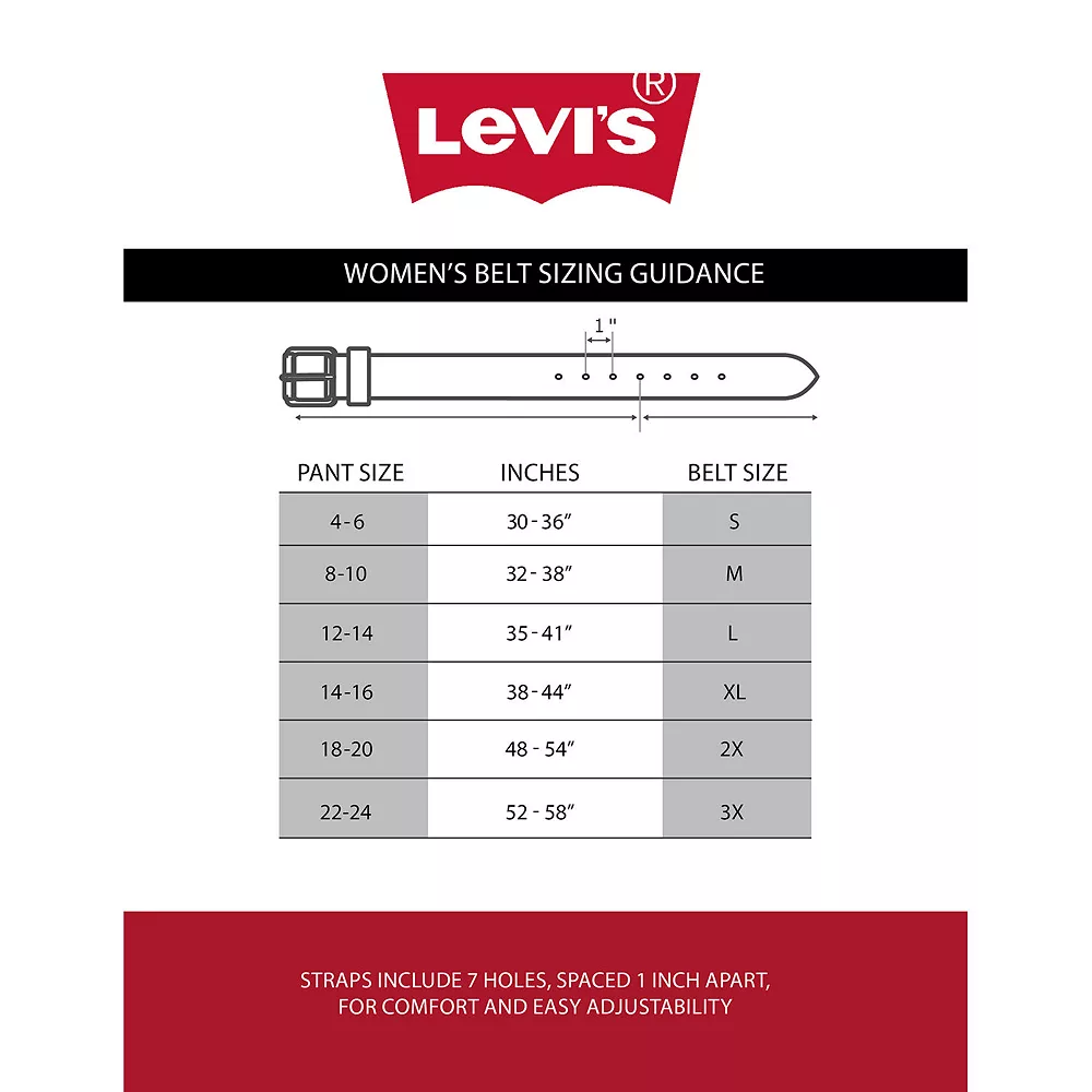 Women's & Plus Levi's® Square Center Bar Buckle Leather Belt - Image 6