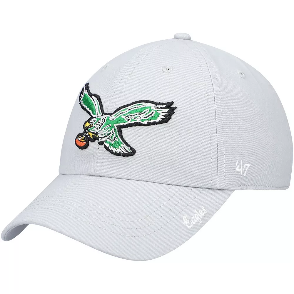 Women's '47 Gray Philadelphia Eagles Miata Clean Up Legacy Adjustable Hat 1 Women's '47 Gray Philadelphia Eagles Miata Clean Up Legacy Adjustable Hat