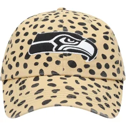 Women's '47 Tan Seattle Seahawks Cheetah Clean Up Adjustable Hat -SHED RAIN Sales Store 5381667 ALT2