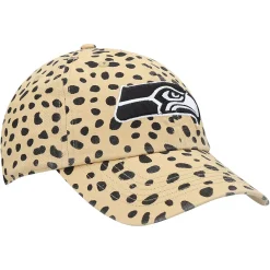 Women's '47 Tan Seattle Seahawks Cheetah Clean Up Adjustable Hat -SHED RAIN Sales Store 5381667 ALT3