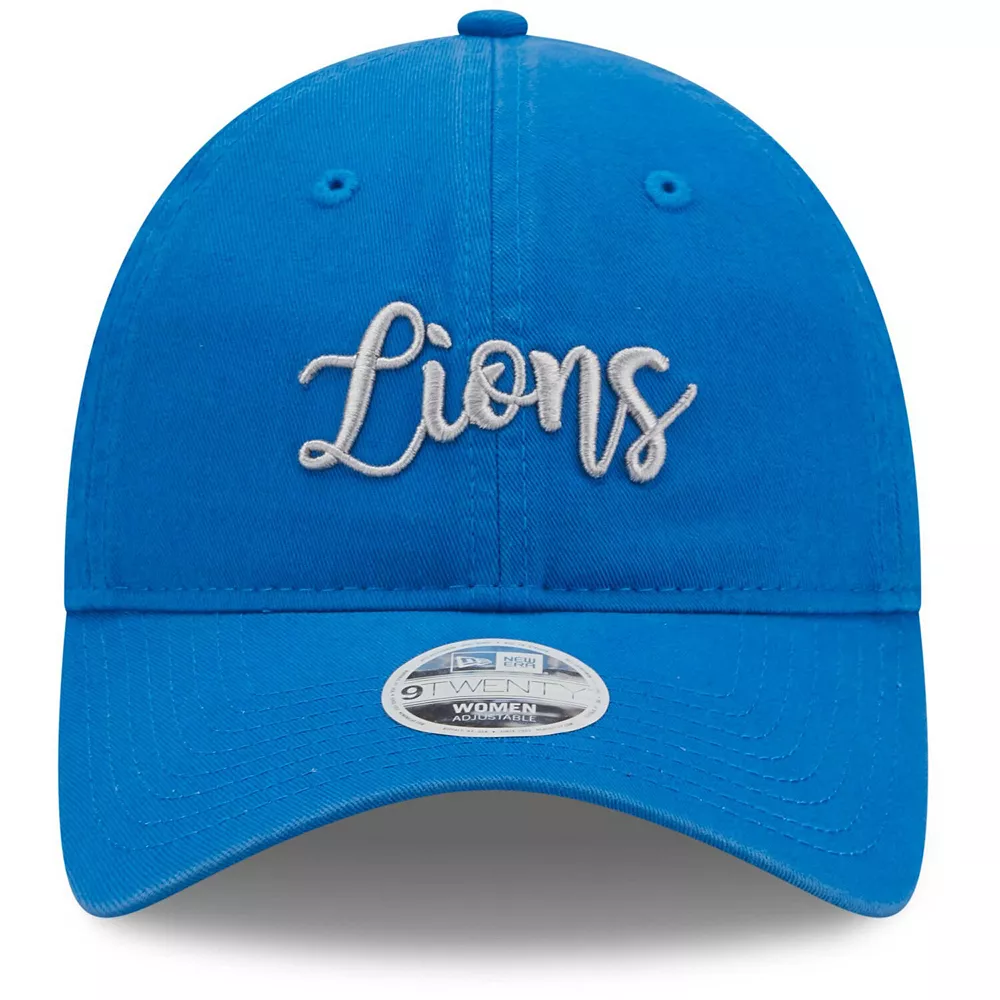 Women's New Era Blue Detroit Lions Script 9TWENTY Adjustable Hat 3 Women's New Era Blue Detroit Lions Script 9TWENTY Adjustable Hat - Image 3