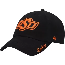 Women's '47 Black Oklahoma State Cowboys Miata Clean Up Logo Adjustable Hat