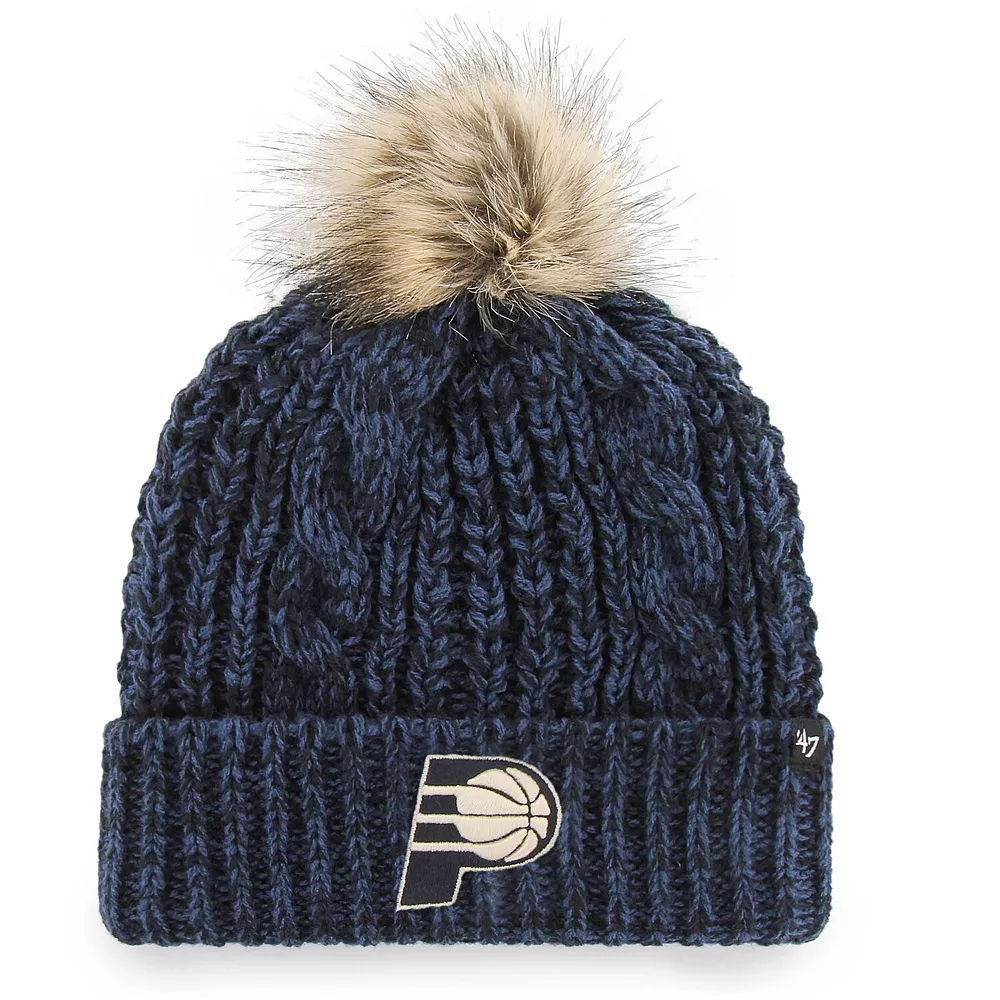 Women's '47 Navy Indiana Pacers Meeko Cuffed Knit Hat With Pom 1 Women's '47 Navy Indiana Pacers Meeko Cuffed Knit Hat With Pom