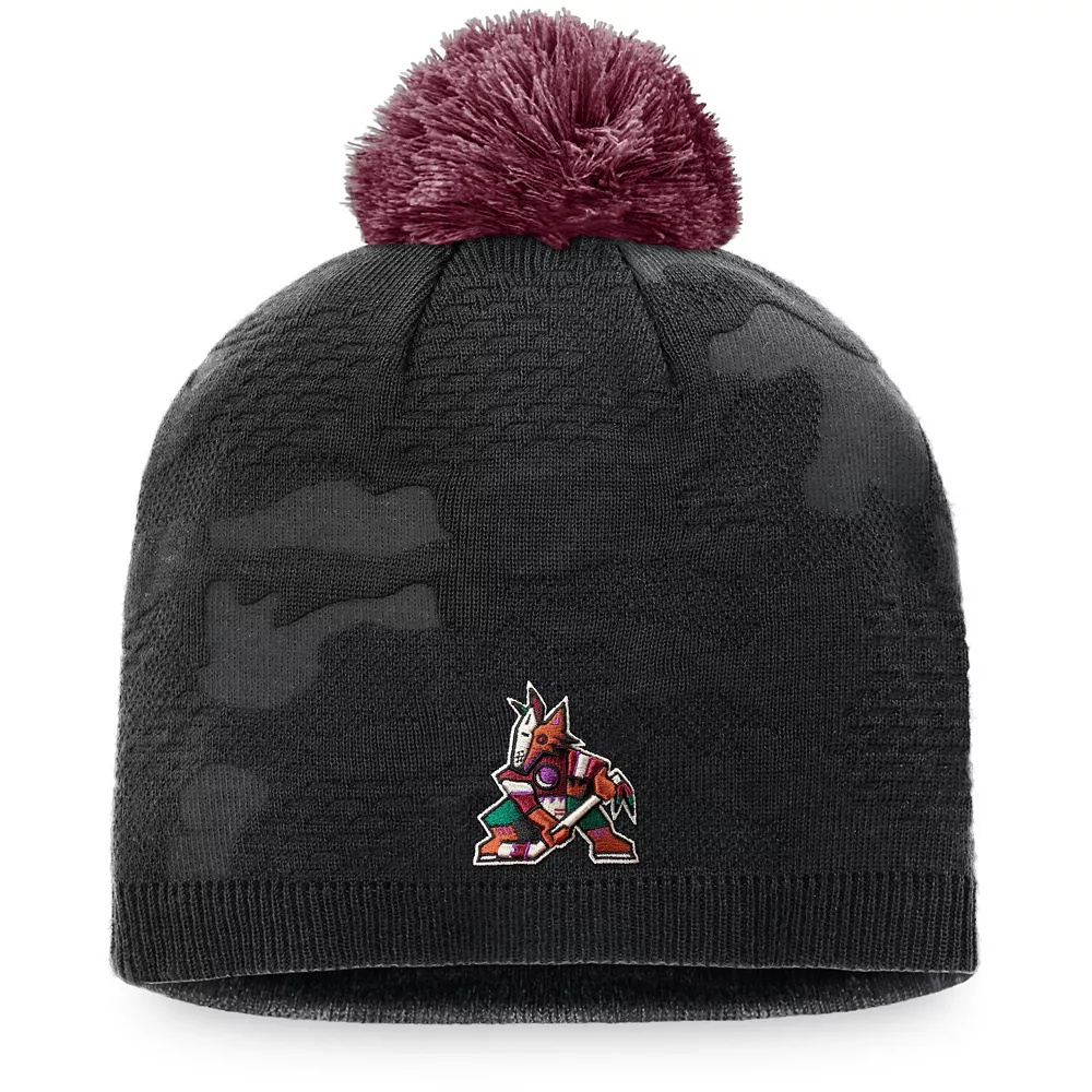 Women's Fanatics Branded Black Arizona Coyotes Authentic Pro Team Locker Room Beanie With Pom 2 Women's Fanatics Branded Black Arizona Coyotes Authentic Pro Team Locker Room Beanie With Pom - Image 2