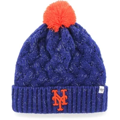 '47 BRAND Women's '47 Royal New York Mets Knit Cuffed Hat With Pom