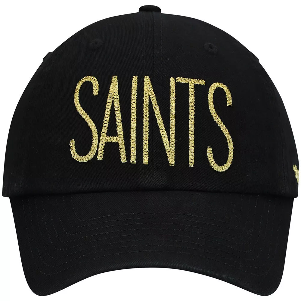 Women's '47 Black New Orleans Saints Shimmer Text Clean Up Adjustable Hat 2 Women's '47 Black New Orleans Saints Shimmer Text Clean Up Adjustable Hat - Image 2