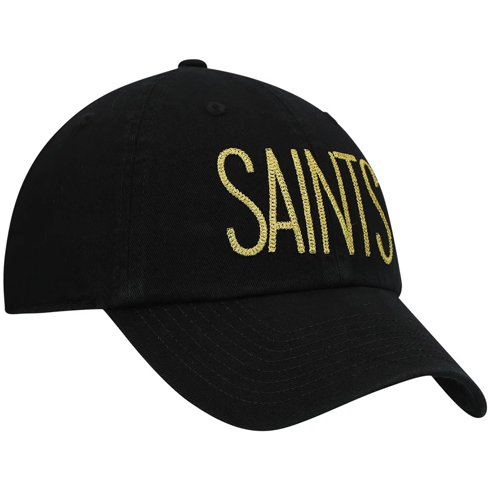 Women's '47 Black New Orleans Saints Shimmer Text Clean Up Adjustable Hat 3 Women's '47 Black New Orleans Saints Shimmer Text Clean Up Adjustable Hat - Image 3