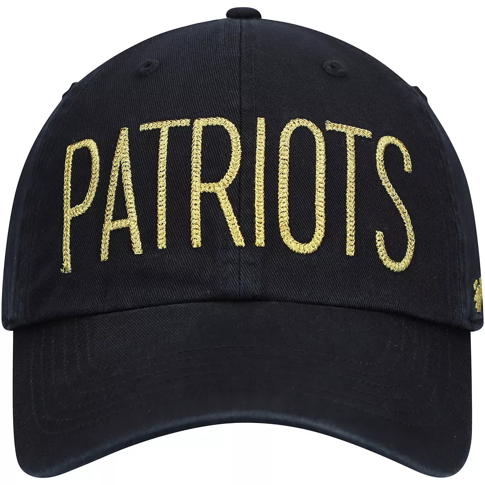 Women's '47 Black New England Patriots Shimmer Text Clean Up Adjustable Hat 2 Women's '47 Black New England Patriots Shimmer Text Clean Up Adjustable Hat - Image 2