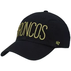 Women's '47 Black Denver Broncos Shimmer Text Clean Up Adjustable Hat