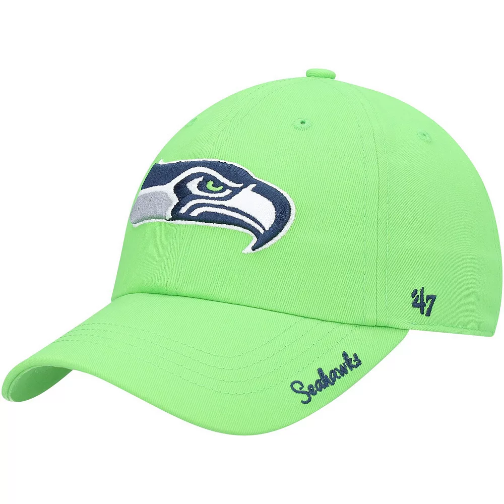 Women's '47 Neon Green Seattle Seahawks Miata Clean Up Secondary Adjustable Hat 2 Women's '47 Neon Green Seattle Seahawks Miata Clean Up Secondary Adjustable Hat - Image 2
