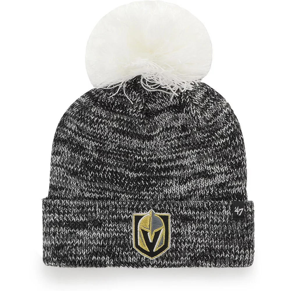 Women's '47 Gray Vegas Golden Knights Triple Cross Cuffed Knit Hat With Pom 1 Women's '47 Gray Vegas Golden Knights Triple Cross Cuffed Knit Hat With Pom