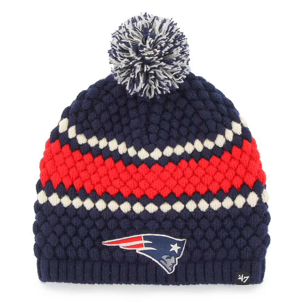 Women's '47 Navy New England Patriots Leslie Beanie With Pom 1 Women's '47 Navy New England Patriots Leslie Beanie With Pom