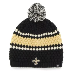 Women's '47 Black New Orleans Saints Leslie Beanie With Pom