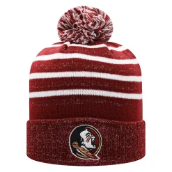Alternative view of Women's Top Of The World Garnet Florida State Seminoles Shimmering Cuffed Knit Hat With Pom