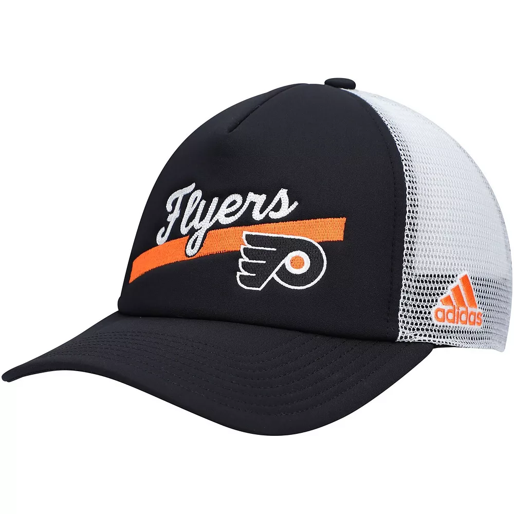 Women's Adidas Black/White Philadelphia Flyers Foam Trucker Snapback Hat 1 Women's Adidas Black/White Philadelphia Flyers Foam Trucker Snapback Hat