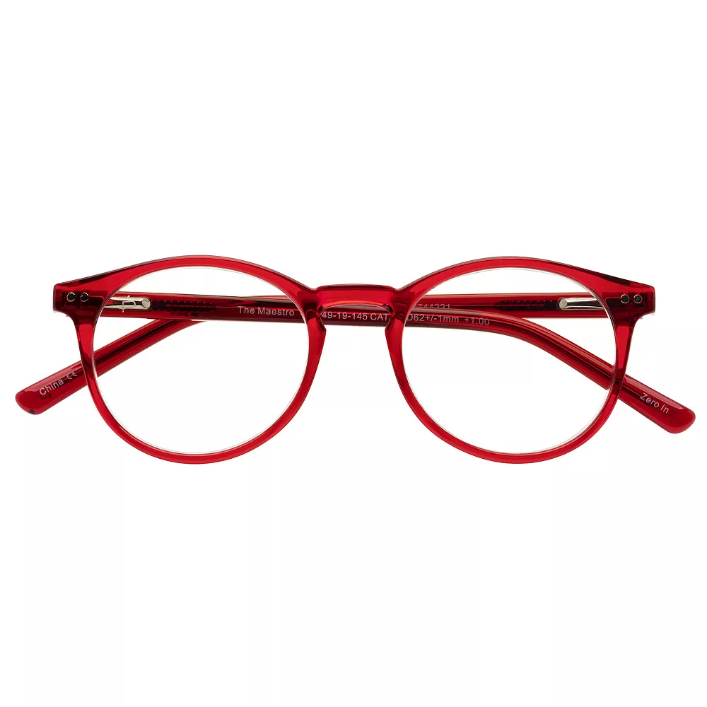 Privé Revaux PRIVE REVAUX The Maestro 48mm Red Round Blue Light Filtering Reading Glasses 3 Privé Revaux PRIVE REVAUX The Maestro 48mm Red Round Blue Light Filtering Reading Glasses - Image 3