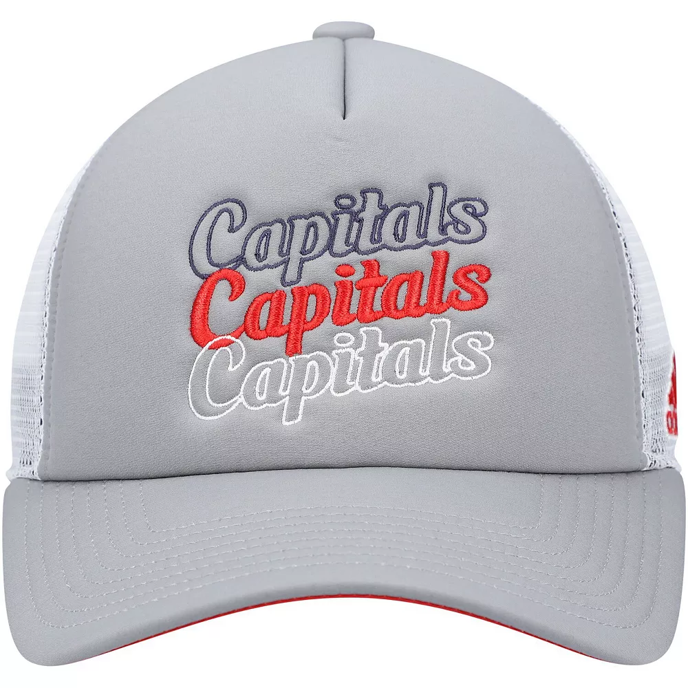 Women's Adidas Gray/White Washington Capitals Foam Trucker Snapback Hat 2 Women's Adidas Gray/White Washington Capitals Foam Trucker Snapback Hat - Image 2