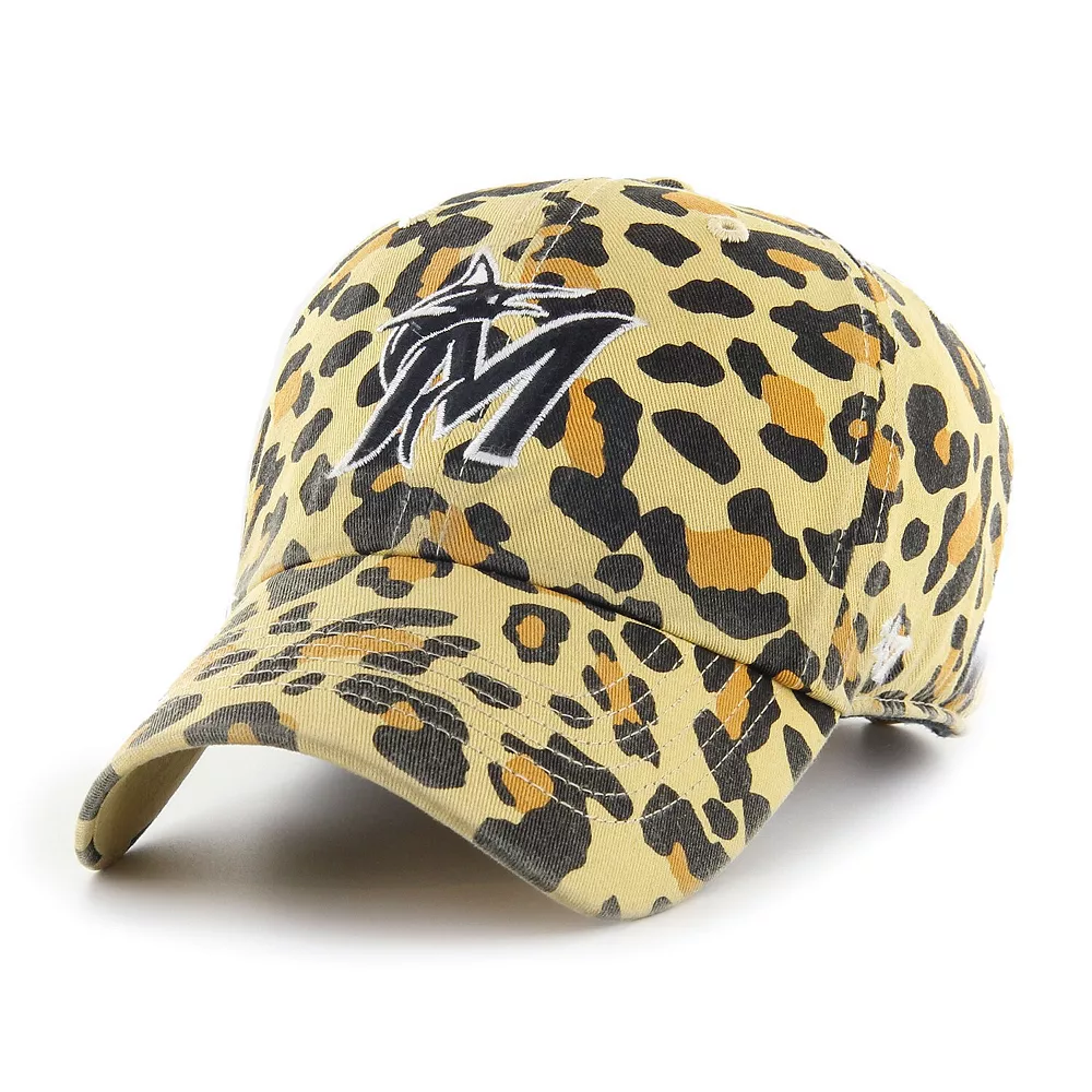 Women's '47 Miami Marlins Tan Cheetah Clean Up Adjustable Hat 1 Women's '47 Miami Marlins Tan Cheetah Clean Up Adjustable Hat
