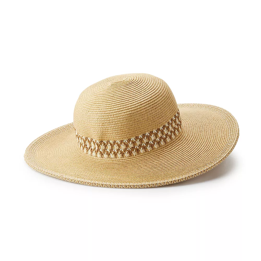Women's Nine West Multicolor Lace Inset Floppy Hat 1 Women's Nine West Multicolor Lace Inset Floppy Hat