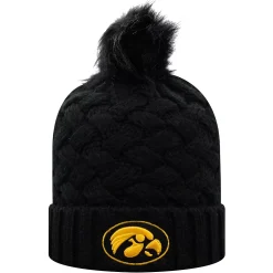 Alternative view of Women's Top Of The World Black Iowa Hawkeyes Frankie Cuffed Knit Hat With Pom